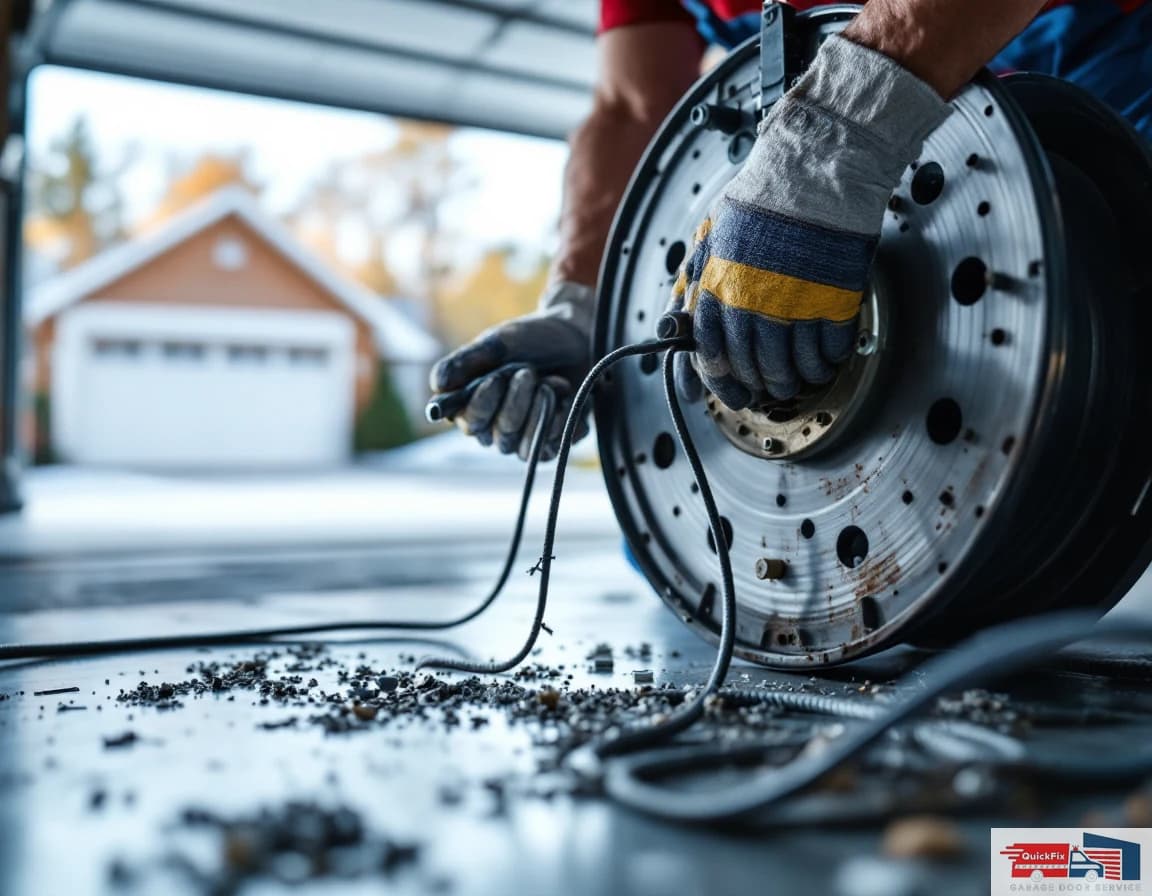 Cable & Drum Repair — technician completing the repair on site