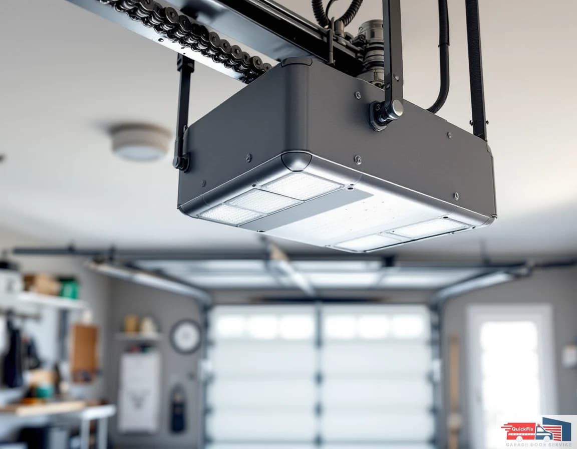 Garage Door Openers — technician completing the repair on site