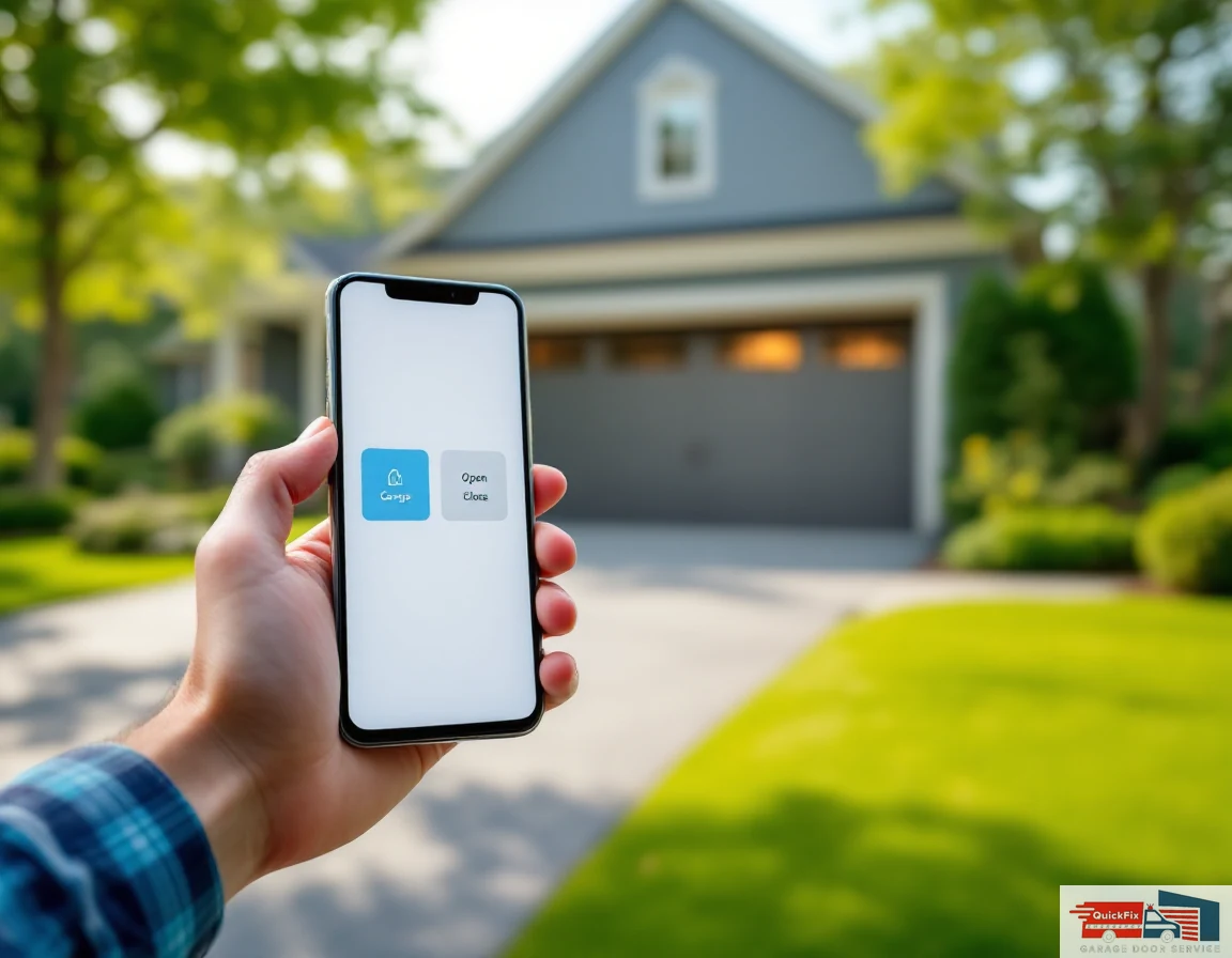 Smart Garage Door Opener — technician completing the repair on site