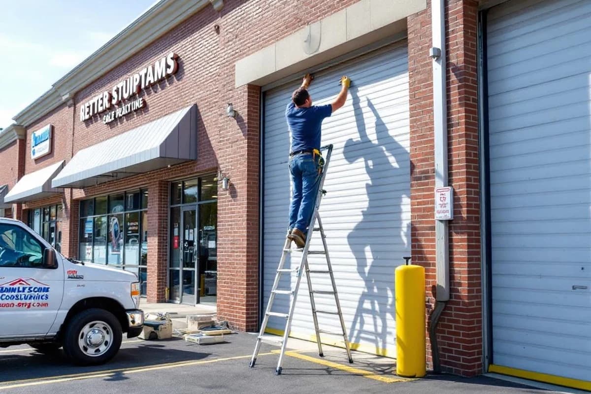 Commercial Door Maintenance Plans — diagnostic inspection by a QuickFix technician